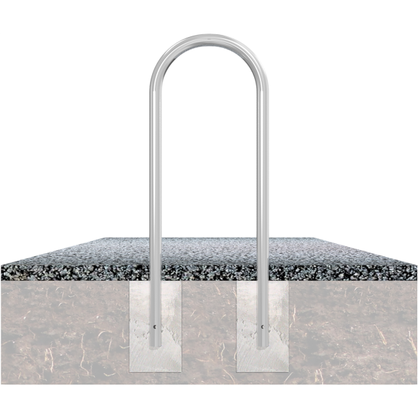 Round hoops of steel tube |  48 mm x 2,5 mm | to be fixed by plugs | without cross bar | total width: approx. 460 mm | hot-dip galvanized